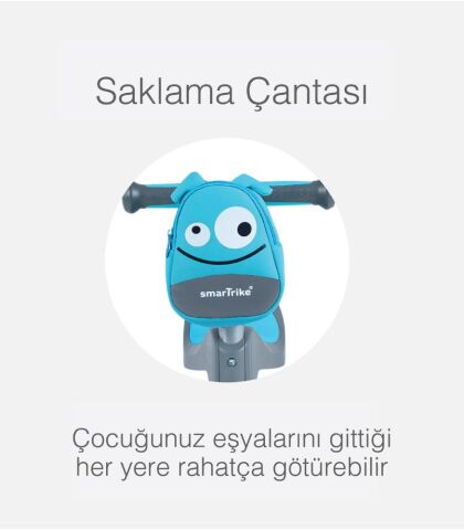 SmarTrike T1 3’ü 1 Arada Oturaklı ve Çantalı Çocuk Scooterı (15 Ay - 5 Yaş) - Blue