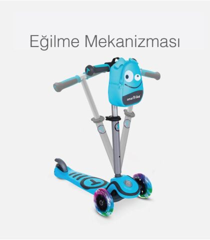SmarTrike T1 3’ü 1 Arada Oturaklı ve Çantalı Çocuk Scooterı (15 Ay - 5 Yaş) - Blue