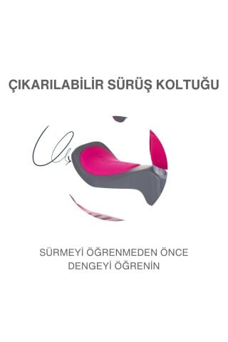 SmarTrike T1 3’ü 1 Arada Oturaklı ve Çantalı Çocuk Scooterı (15 Ay - 5 Yaş) - Pink