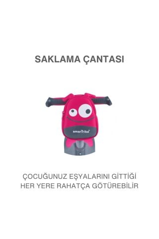 SmarTrike T1 3’ü 1 Arada Oturaklı ve Çantalı Çocuk Scooterı (15 Ay - 5 Yaş) - Pink