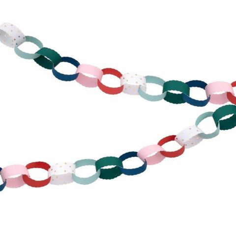 Meri Meri - Scalloped Christmas Paper Chains - Yeni Yıl Zincirli Asılan Süs