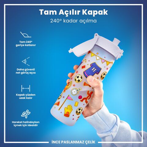 Ion8 - İnce Suluk - Futbol - 500 ml - Sızdırmaz - BPA İçermeyen