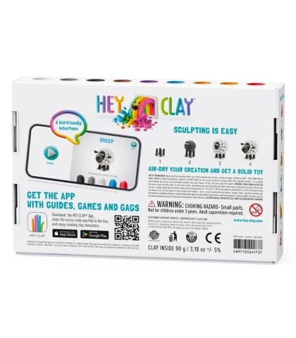 Hey Clay Yaratıcı Kil Seti - Cow, Doggie, Sheep