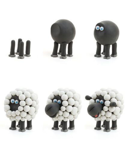 Hey Clay Yaratıcı Kil Seti - Cow, Doggie, Sheep