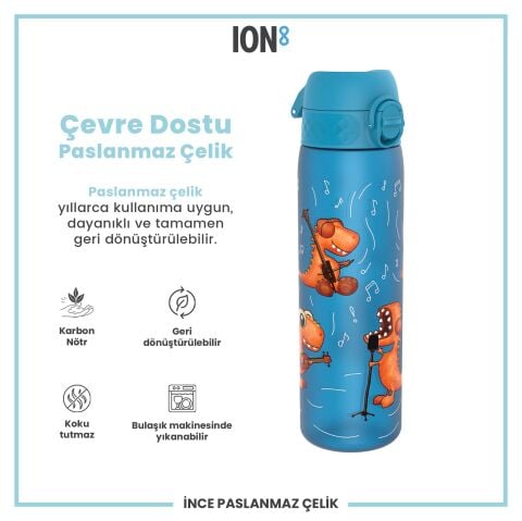 Ion8 - İnce Suluk - Şarkıcı Dino - 500 ml - Sızdırmaz - BPA İçermeyen
