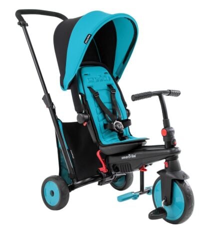 SmarTrike STR3 Plus 5’i 1 Arada Modüler Katlanabilir Bebek Arabası ve Üç Tekerlekli Bebek Bisikleti - Blue
