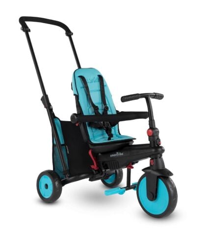 SmarTrike STR3 Plus 5’i 1 Arada Modüler Katlanabilir Bebek Arabası ve Üç Tekerlekli Bebek Bisikleti - Blue
