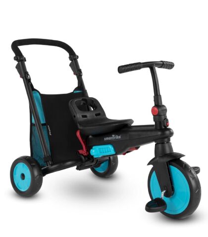 SmarTrike STR3 Plus 5’i 1 Arada Modüler Katlanabilir Bebek Arabası ve Üç Tekerlekli Bebek Bisikleti - Blue