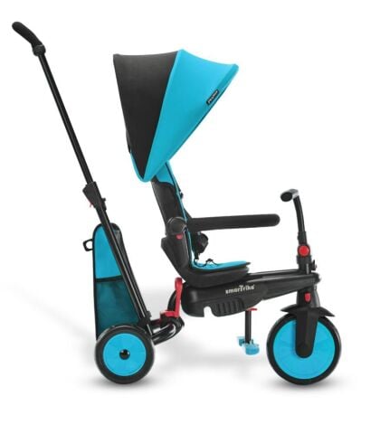 SmarTrike STR3 Plus 5’i 1 Arada Modüler Katlanabilir Bebek Arabası ve Üç Tekerlekli Bebek Bisikleti - Blue