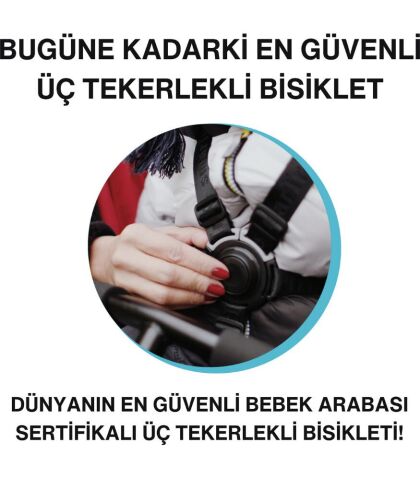 SmarTrike STR3 Plus 5’i 1 Arada Modüler Katlanabilir Bebek Arabası ve Üç Tekerlekli Bebek Bisikleti - Blue