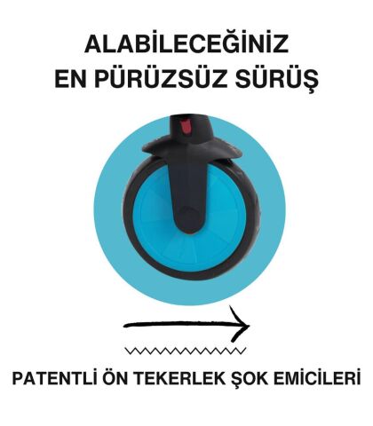 SmarTrike STR3 Plus 5’i 1 Arada Modüler Katlanabilir Bebek Arabası ve Üç Tekerlekli Bebek Bisikleti - Blue