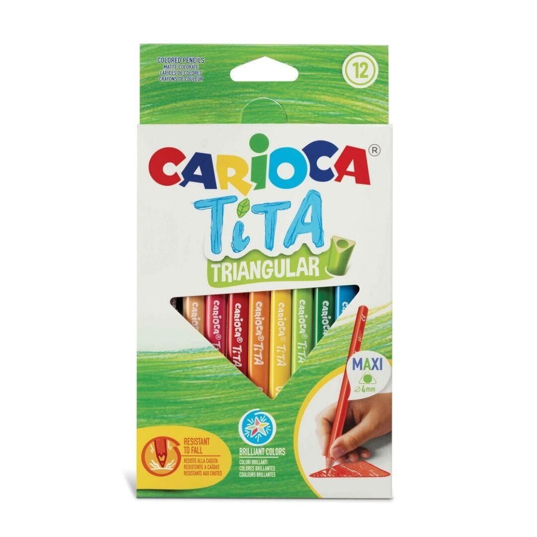 Carioca Tita Maxi Üçgen Kuru Boya Kalemi 12'li