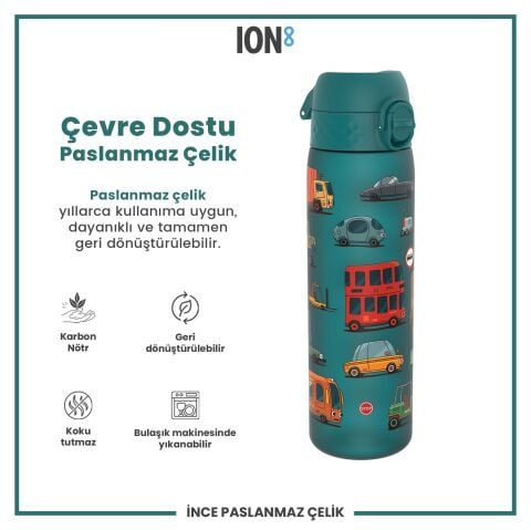 Ion8 - İnce Suluk - Koyu Mavi - 500 ml - Sızdırmaz - BPA İçermeyen