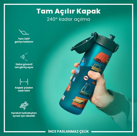 Ion8 - İnce Suluk - Koyu Mavi - 500 ml - Sızdırmaz - BPA İçermeyen