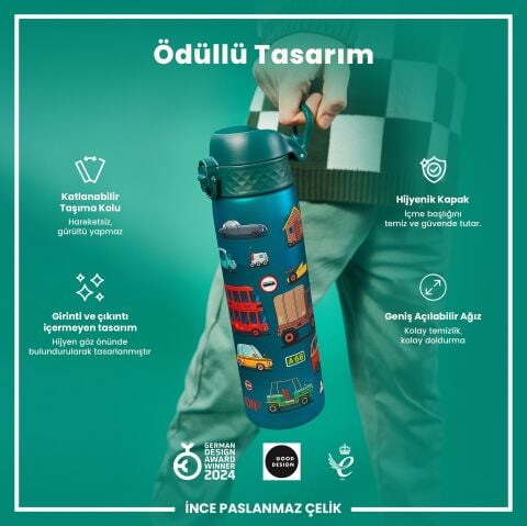 Ion8 - İnce Suluk - Koyu Mavi - 500 ml - Sızdırmaz - BPA İçermeyen