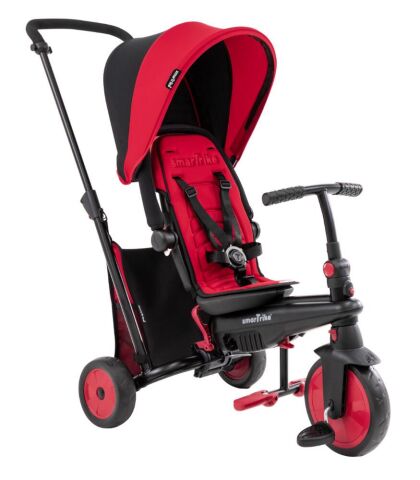 SmarTrike STR3 Plus 5’i 1 Arada Modüler Katlanabilir Bebek Arabası ve Üç Tekerlekli Bebek Bisikleti - Red
