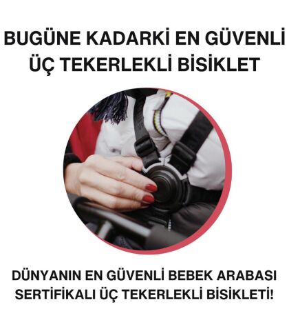 SmarTrike STR3 Plus 5’i 1 Arada Modüler Katlanabilir Bebek Arabası ve Üç Tekerlekli Bebek Bisikleti - Red