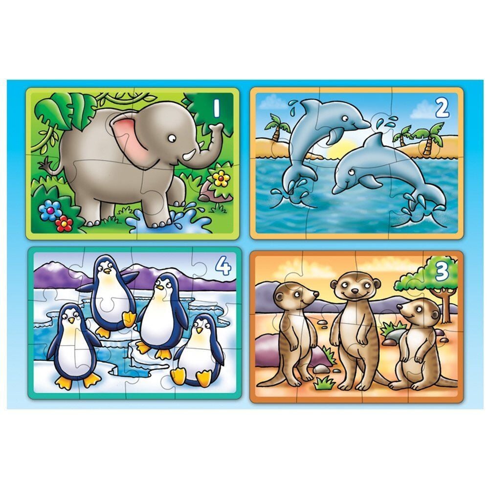 Orchard Toys Hayvanlar 4ü1 Arada (Animals Puzzle 4in1 Box) 3+Yaş