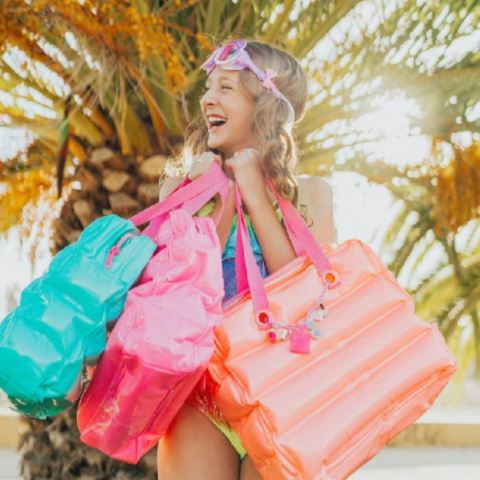 Bling2o Flock of Fab - Pink Feather - Pembe Çocuk Deniz Gözlüğü