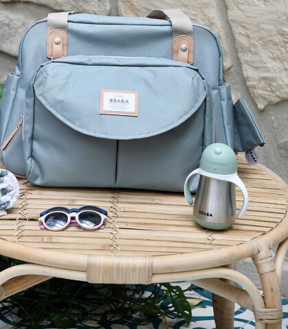 Beaba Çelik Termos Pipetli Suluk - Sage Green