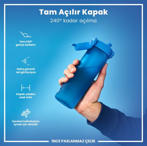 Ion8 - İnce Suluk - Mavi - 500 ml - Sızdırmaz - BPA İçermeyen