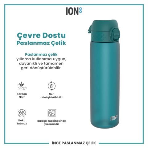 Ion8 - İnce Suluk - Deniz Mavisi - 500 ml - Sızdırmaz - BPA İçermeyen