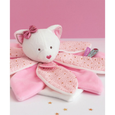 Doudou Hediye Kutulu Pembe Kedi Uyku Arkadaşı 26 cm
