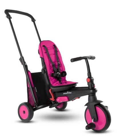 SmarTrike STR3 Plus 5’i 1 Arada Modüler Katlanabilir Bebek Arabası ve Üç Tekerlekli Bebek Bisikleti - Pink