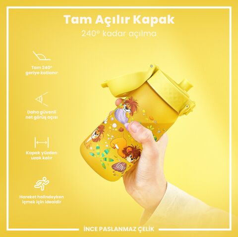 Ion8 - Çocuk Suluk - Bebek Aslanlar - 350 ml - Sızdırmaz - BPA İçermeyen