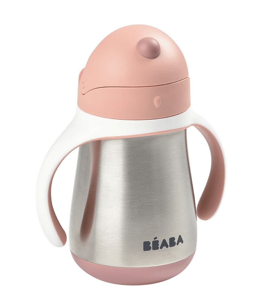 Beaba Çelik Termos Pipetli Suluk (250 ml) // Old Pink