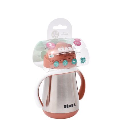 Beaba Çelik Termos Pipetli Suluk (250 ml) -  Terracotta