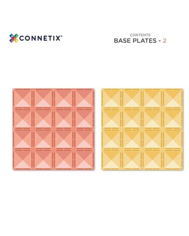 Connetix Pastel Lemon & Peach Base Plate Manyetik Bloklar - 2 Parça
