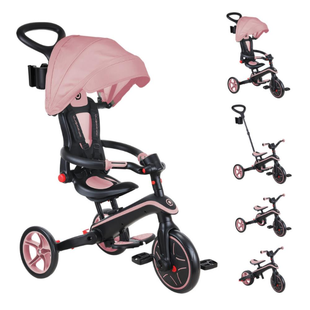 Globber Explorer 4in1 Katlanabilir Bisiklet - Koyu Pastel Pembe