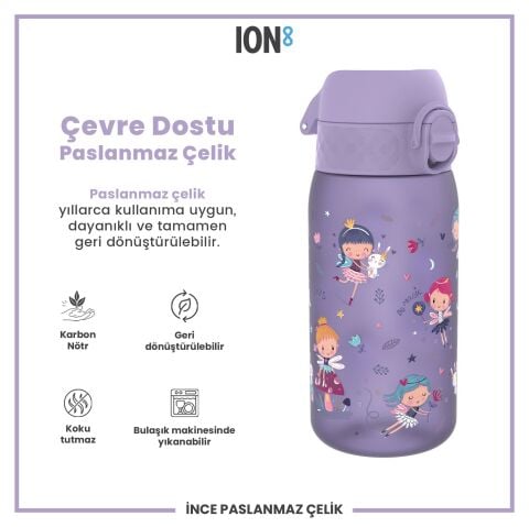 Ion8 - Çocuk Suluk - Peri Kızı - 350 ml - Sızdırmaz - BPA İçermeyen
