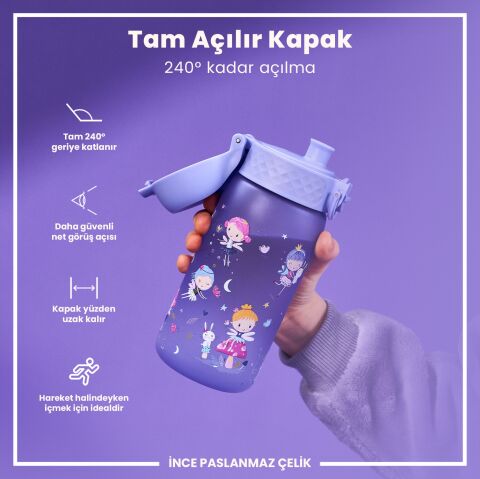 Ion8 - Çocuk Suluk - Peri Kızı - 350 ml - Sızdırmaz - BPA İçermeyen