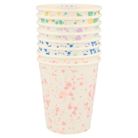 Meri Meri - Speckled Cups - Noktalı Bardaklar - 8'li