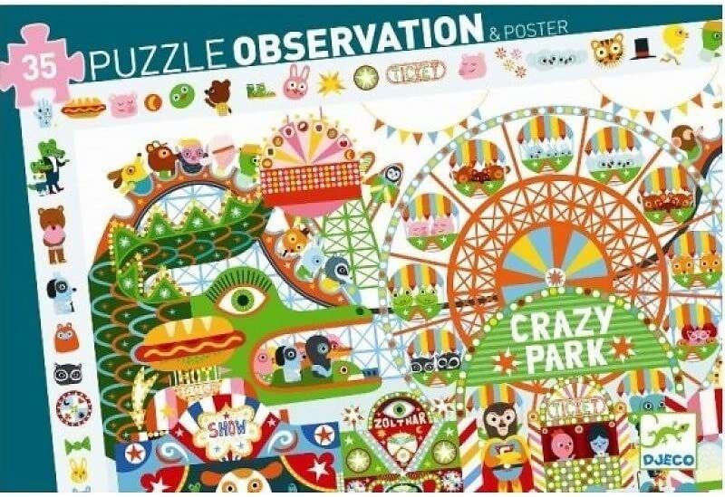 Djeco Puzzle Observation Crazy Park - 35 Parçalı Yapboz