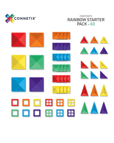 Connetix Rainbow Starter Pack Manyetik Bloklar - 60 Parça