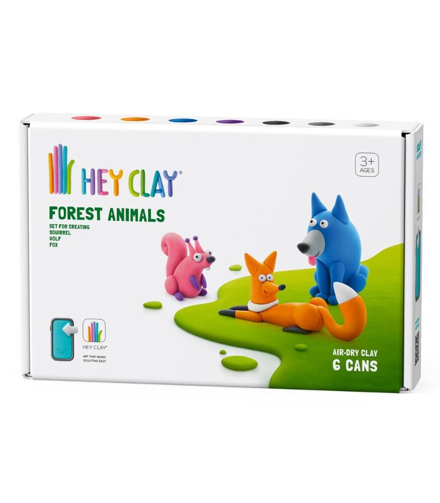 Hey Clay Yaratıcı Kil Seti - Wolf, Fox, Squirrel