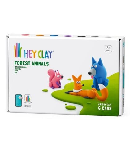 Hey Clay Yaratıcı Kil Seti - Wolf, Fox, Squirrel