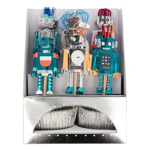 Meri Meri - Robot Cupcake Kit - 24'lü