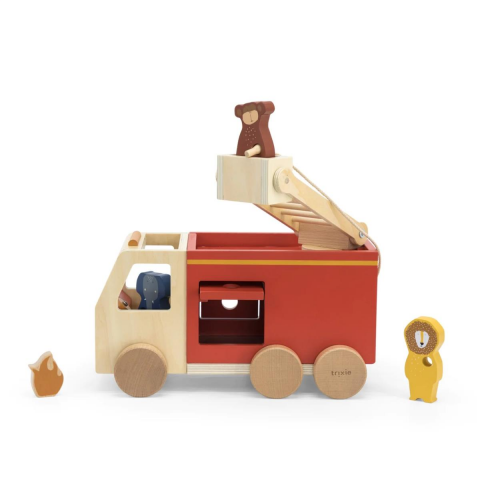 Trixie - Wooden Fire Truck - Ahşap İtfaiye