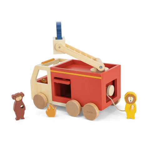 Trixie - Wooden Fire Truck - Ahşap İtfaiye