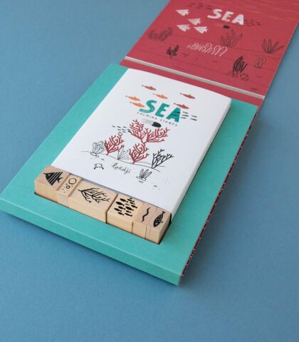 Londji Ahşap Baskı Tasarım Set - Calm Stamps Sea