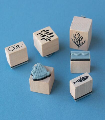 Londji Ahşap Baskı Tasarım Set - Calm Stamps Sea