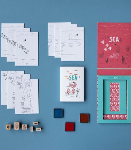 Londji Ahşap Baskı Tasarım Set - Calm Stamps Sea