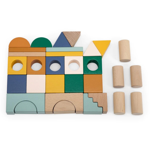 Trixie - Wooden Block City - 31 Parça Ahşap Blok Şehir