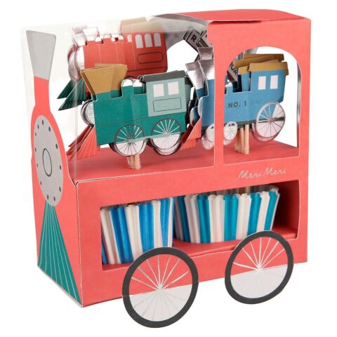 Meri Meri - Train Cupcake Kit - Tren Cupcake Seti - 24'lü