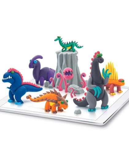 Hey Clay Yaratıcı Kil Seti - Lagosuchus, Allosaurus, Dimetrodon