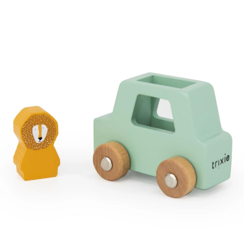 Trixie - Wooden Animal Car Set - Ahşap Araba Seti